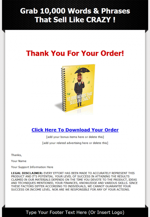 10,000 Words That Sell Like Crazy PLR eBook