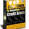 101 Fast Fixes to Boosting Your Credit Score PLR eBook