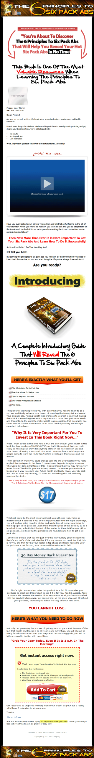 6 Principles to 6 Pack Abs PLR Ebook Package - Image 3