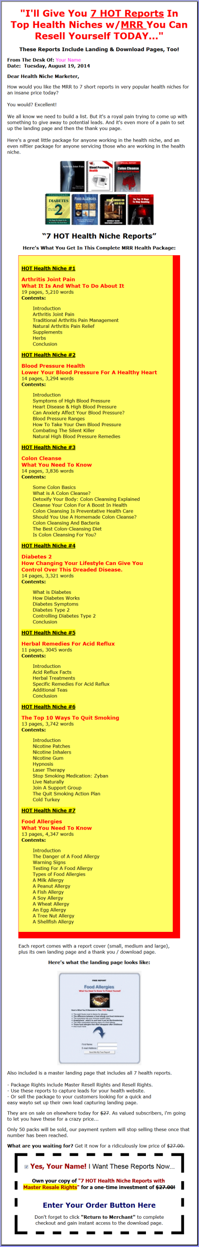 7 Health MRR Reports Package with Master Resell Rights - Image 2