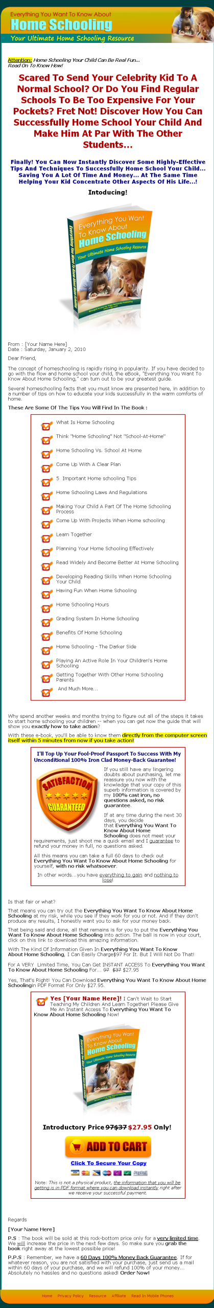 About Home Schooling MRR eBook - XSitePro Template - Image 2