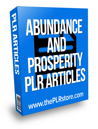 abundance and prosperity plr articles