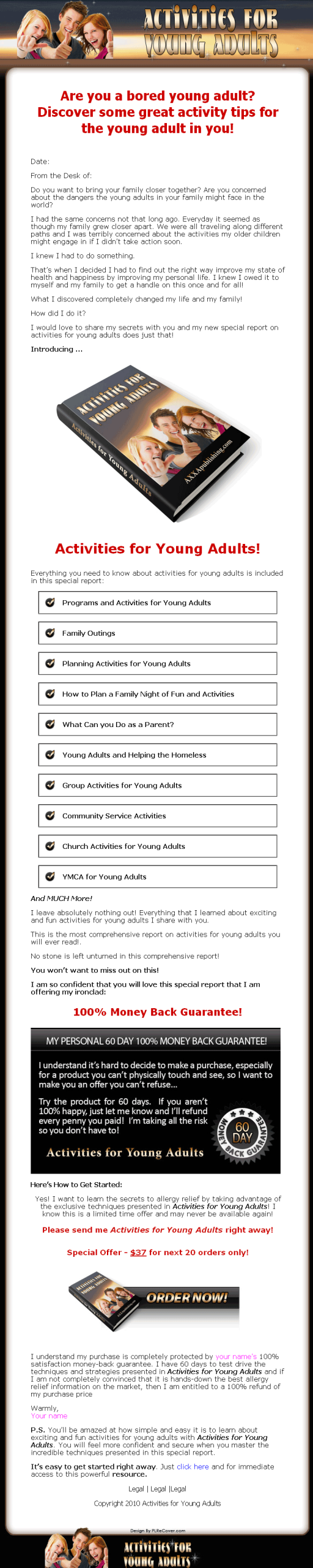 Activities For Young Adults PLR Ebook - Image 2