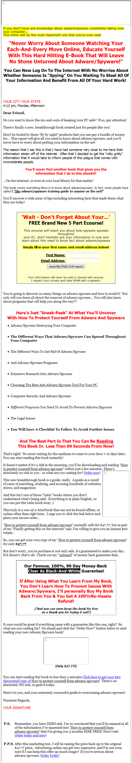 Adware Spyware Protection PLR Ebook - Image 2