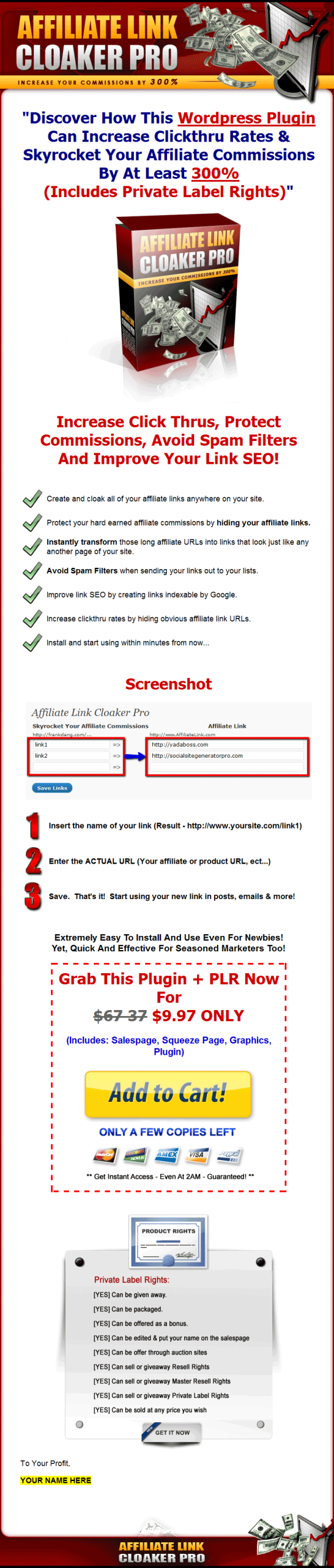 Affiliate Link Cloaker PLR Wordpress Plugin - Image 2