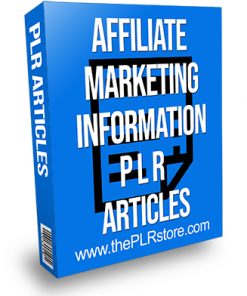 Affiliate Marketing Information PLR Articles