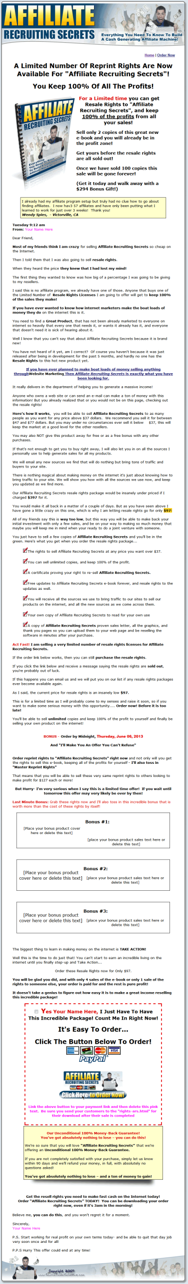 Affiliate Recruiting Secrets PLR Ebook Package Deluxe - Image 4
