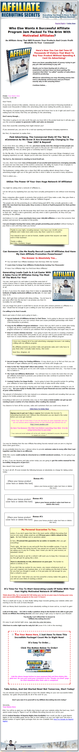 Affiliate Recruiting Secrets PLR Ebook Package Deluxe - Image 2