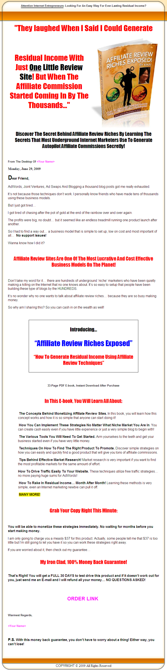 Affiliate Review Riches MRR eBook - Image 2