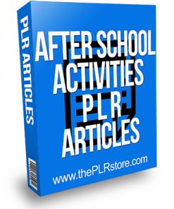 After School Activities PLR Articles