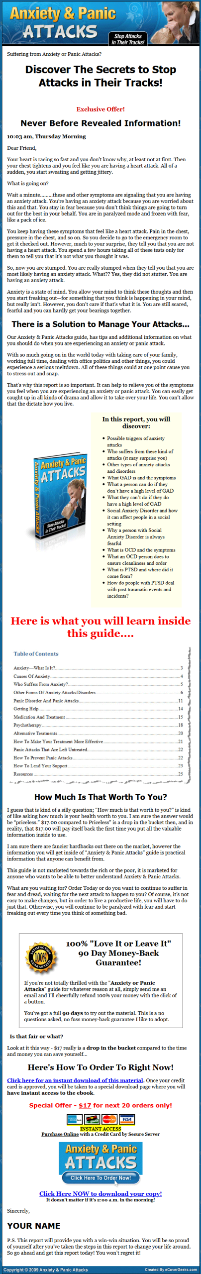 Anxiety and Panic Attacks MRR Ebook - Image 2