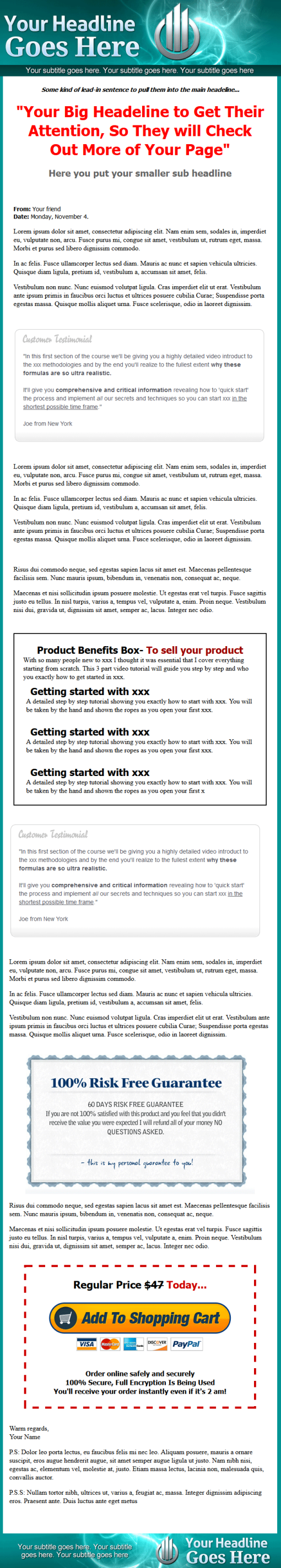 Aqua PLR Minisite Website Template Package | The PLR Store