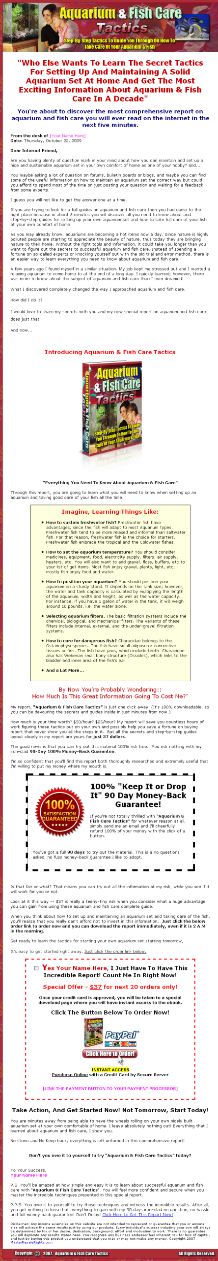 Aquarium Fish Care Tactics PLR eBook Package - Image 2