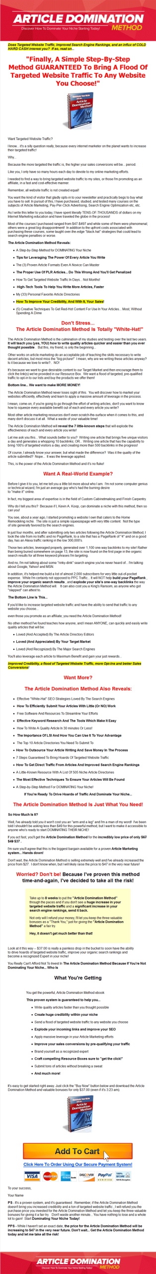 Article Domination Method PLR Ebook - Image 2