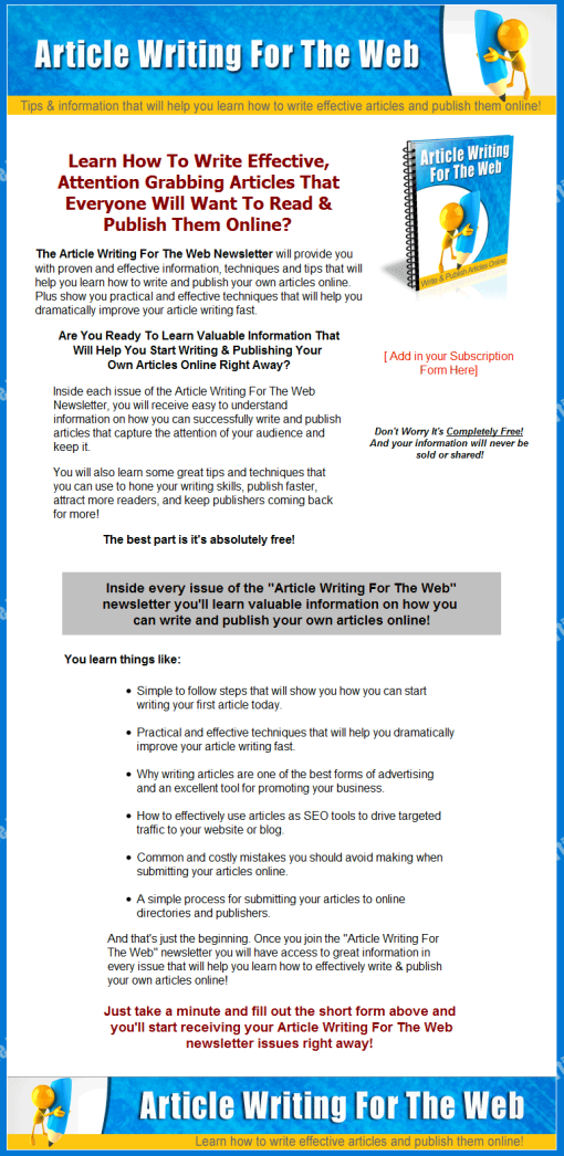 Article Writing for the Web PLR Autoresponder Messages | The PLR Store