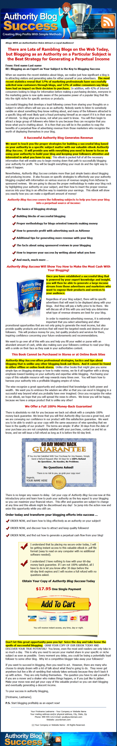 Authority Blogging Success MRR Ebook - Image 2