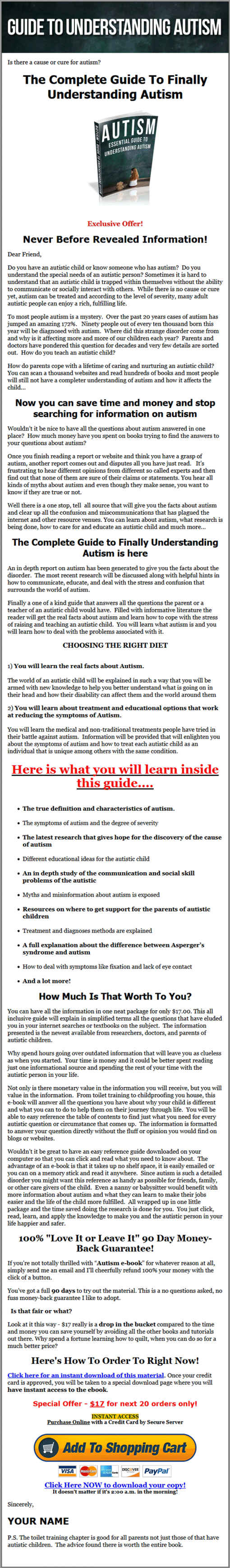 Autism MRR eBook with Master Resale Rights