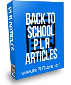 Back to School PLR Articles