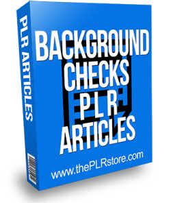 Background Checks PLR Articles