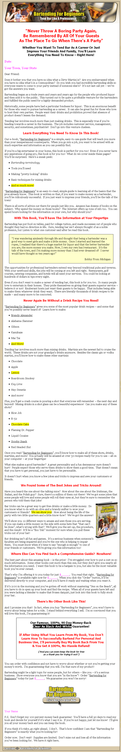 Bartending for Beginners PLR eBook - Image 2