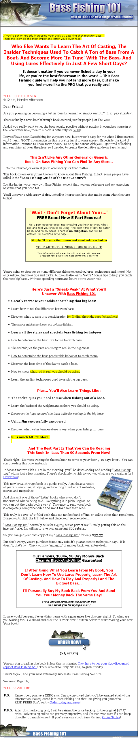 Bass Fishing 101 PLR eBook - Image 2