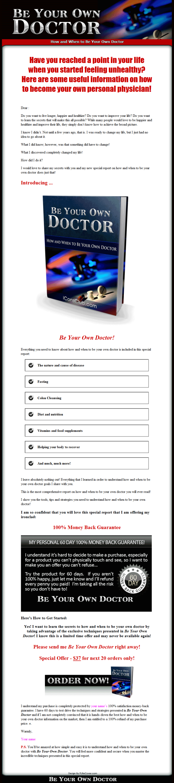 Be Your Own Doctor PLR Ebook - Image 2
