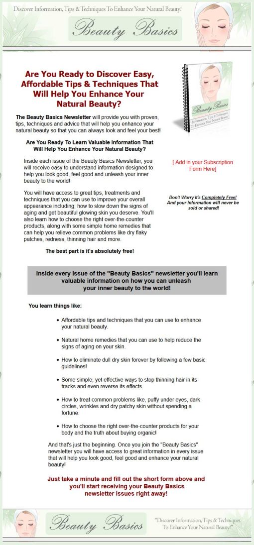 Beauty Basics PLR Autoresponder Messages | The PLR Store