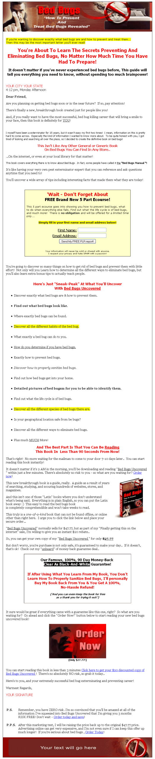 Bed Bugs PLR Ebook (DELUXE) - Image 2