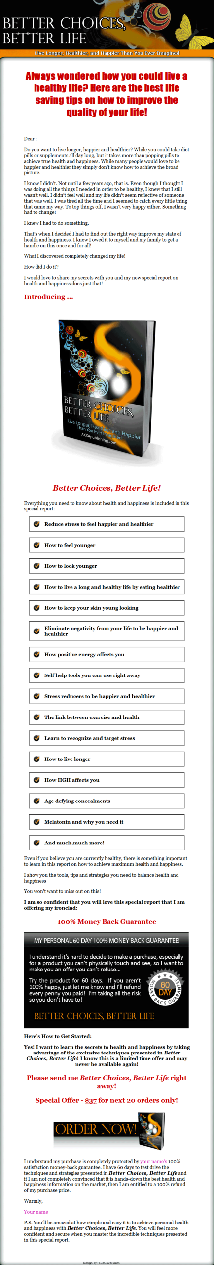 Better Choices Better Life PLR Ebook - Image 2