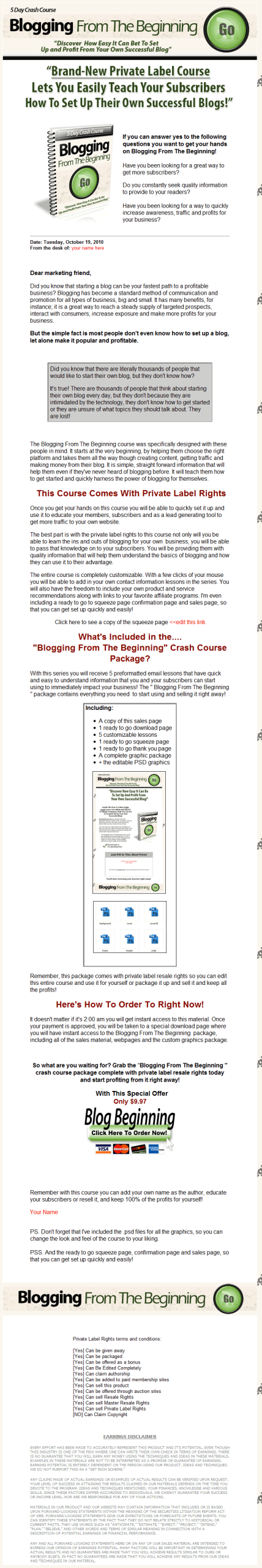 Blogging from the Beginning Autoresponder Messages PLR - Image 4