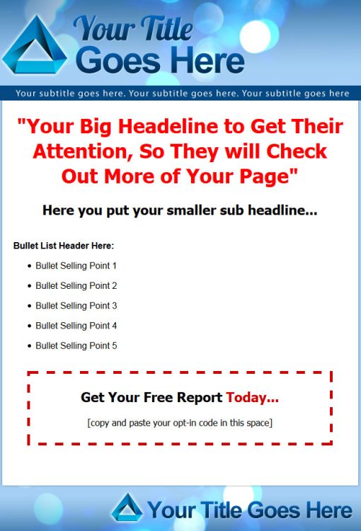 Blue PLR Marketing Minisite Website Template Package | The PLR Store