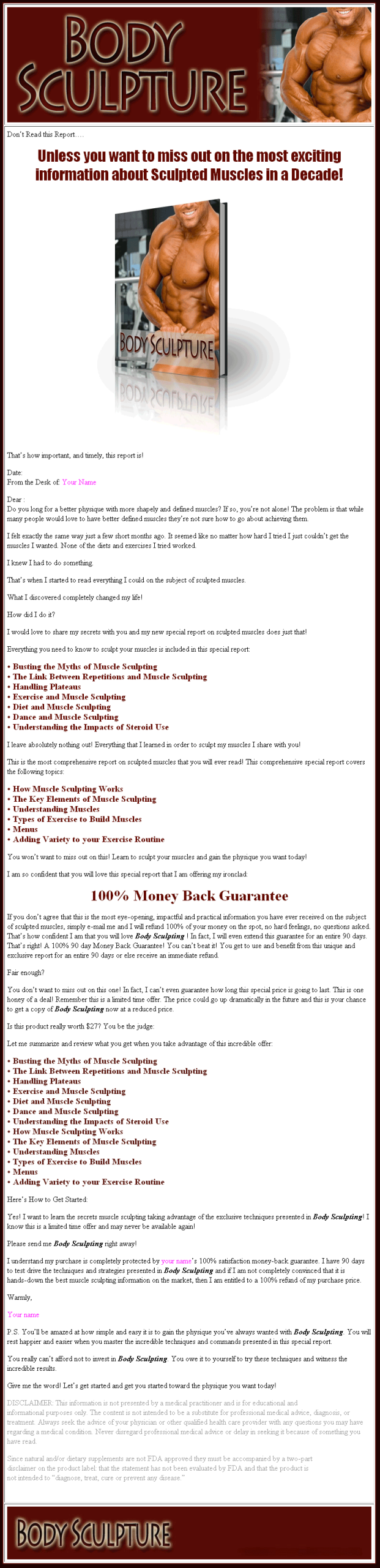 Body Sculpture PLR Ebook - Image 2