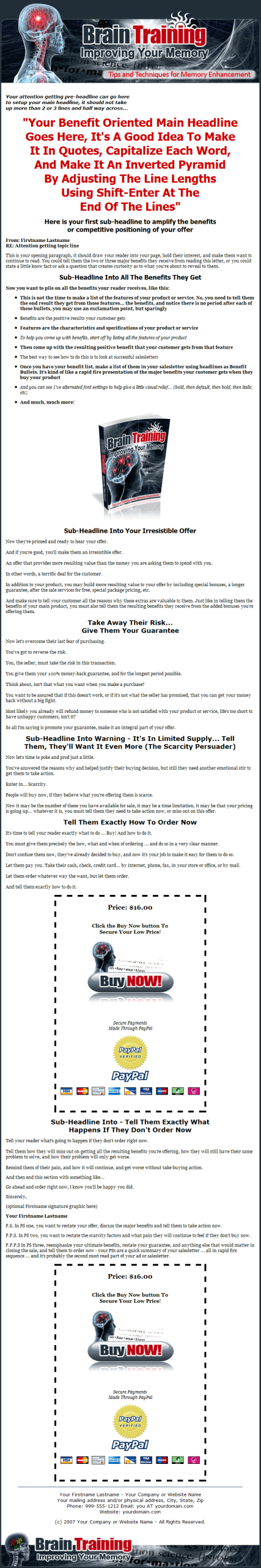 Brain Training - Improve Your Memory MRR Ebook - Image 2