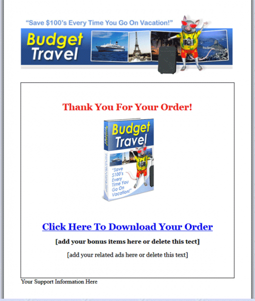 Budget Travel PLR Ebook
