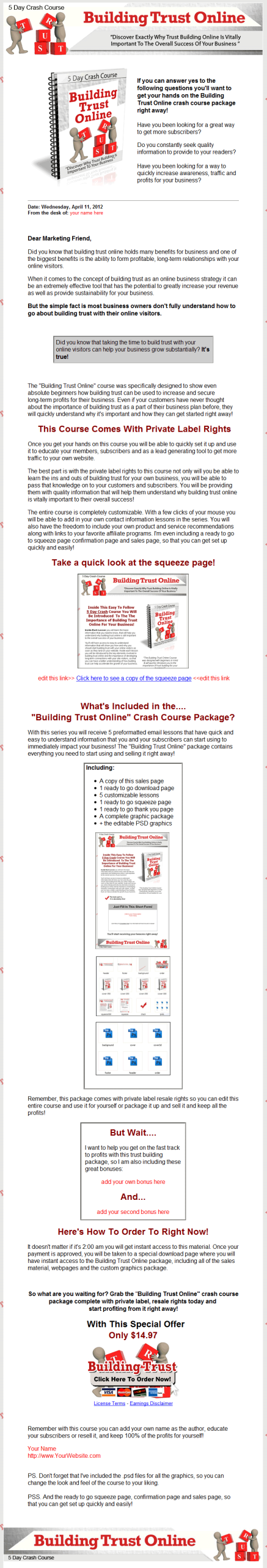 Building Trust Online PLR Autoresponder Messages - Image 4
