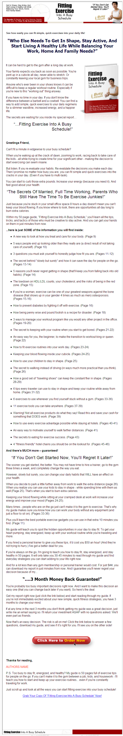 Busy Fitness PLR Ebook - Image 2