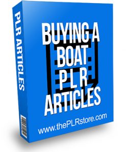 Buying a Boat PLR Articles