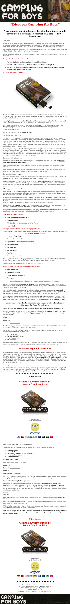Camping For Boys PLR Ebook - Image 2