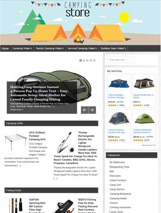 Camping PLR Amazon Affiliate Website