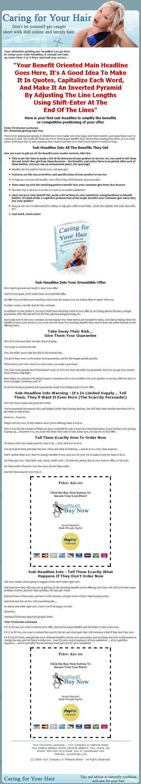 Caring for Your Hair MRR Ebook - Image 2