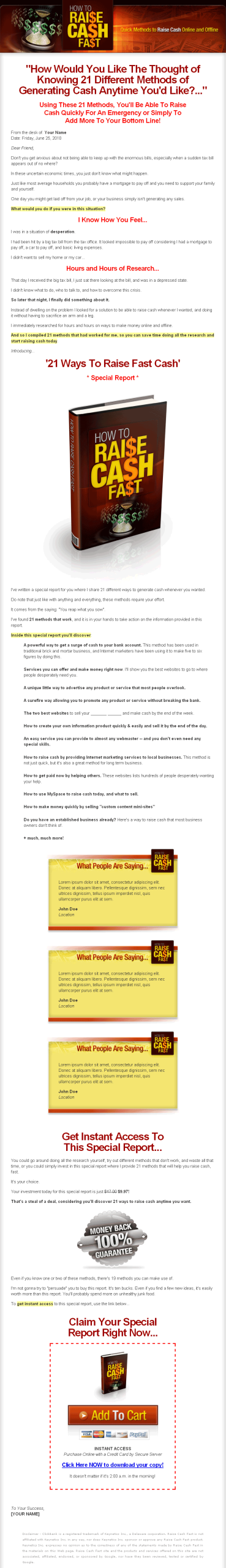 How To Raise Cash Fast High Quality PLR Ebook - Image 2