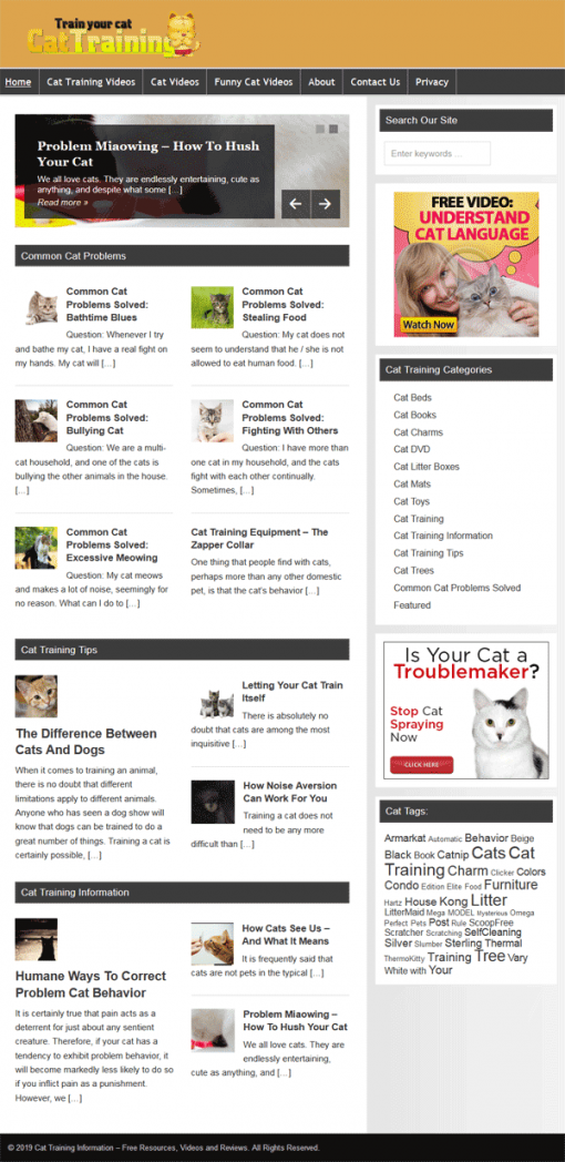 Cat Training PLR Website