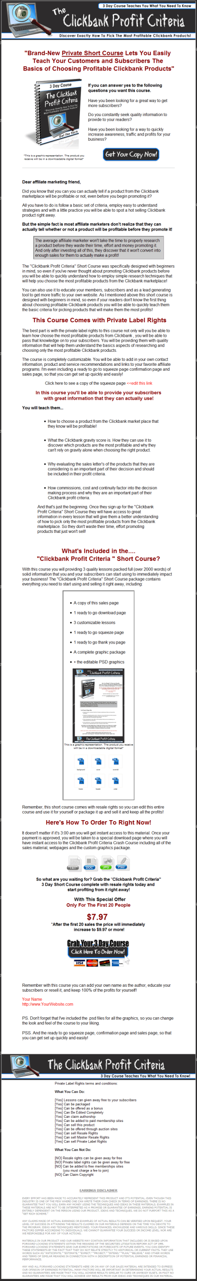 Clickbank Profit Criteria Autoresponder Messages PLR - Image 4