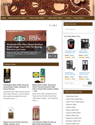 Coffee PLR Amazon Turnkey Store Website
