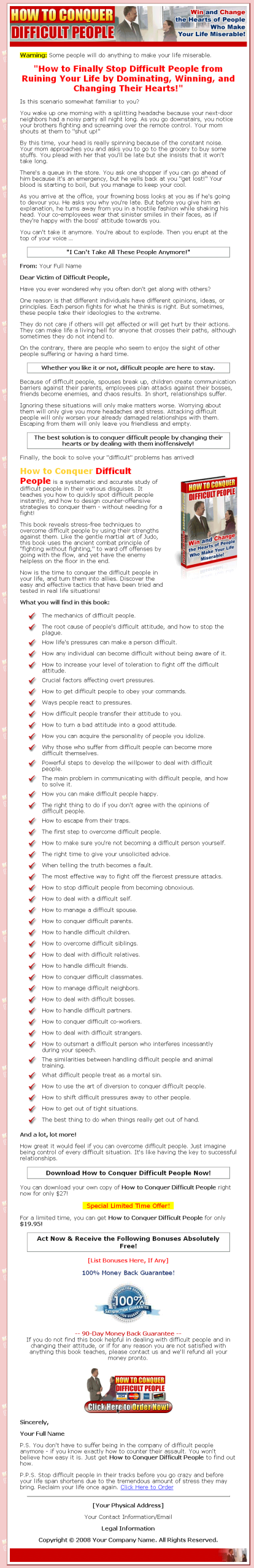 Conquer Difficult People PLR Ebook - Image 2