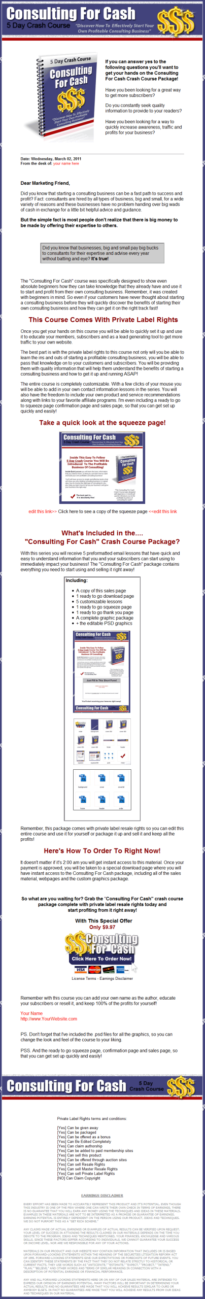 Consulting for Cash PLR Autoresponder Messages - Image 4