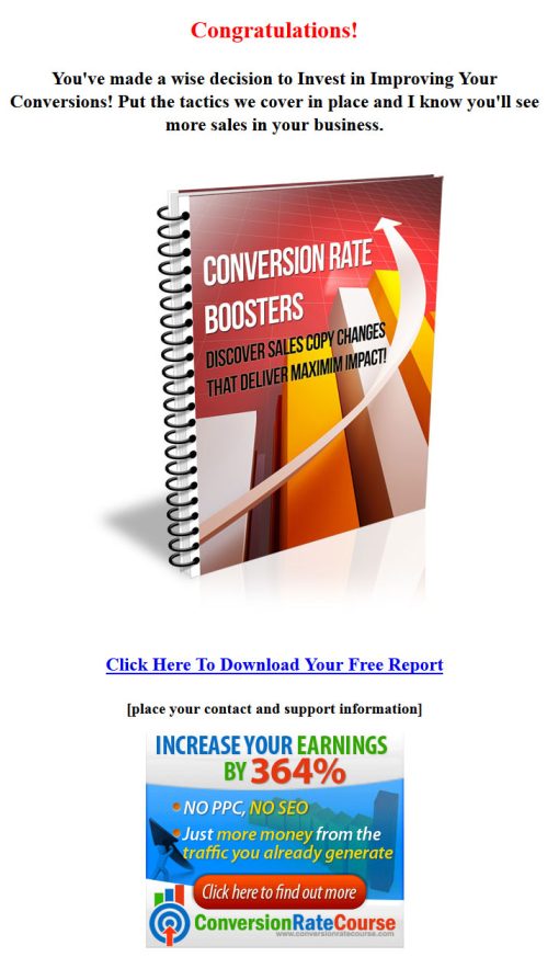 Conversion Rate Booster PLR Listbuilding Report | The PLR Store