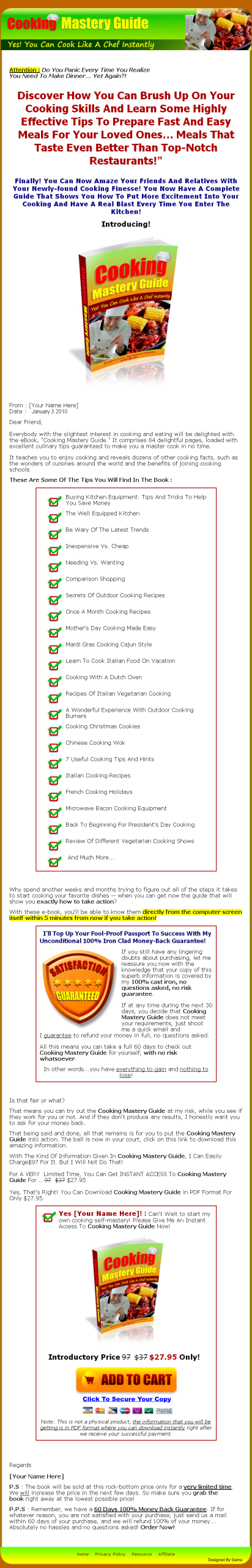 Cooking Mastery Guide MRR eBook w/ XSitePro Template - Image 2