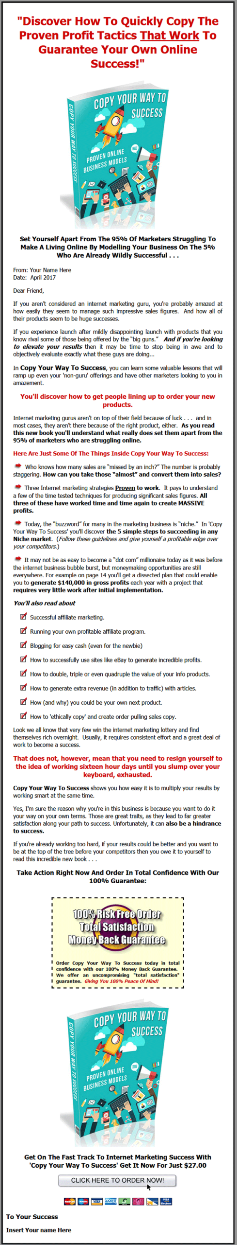 Copy Your Way to Success PLR eBook - Image 2