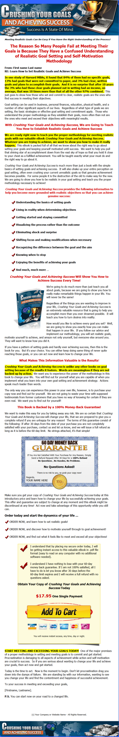 Crushing Your Goals MRR Ebook with Master Resale Rights - Image 2